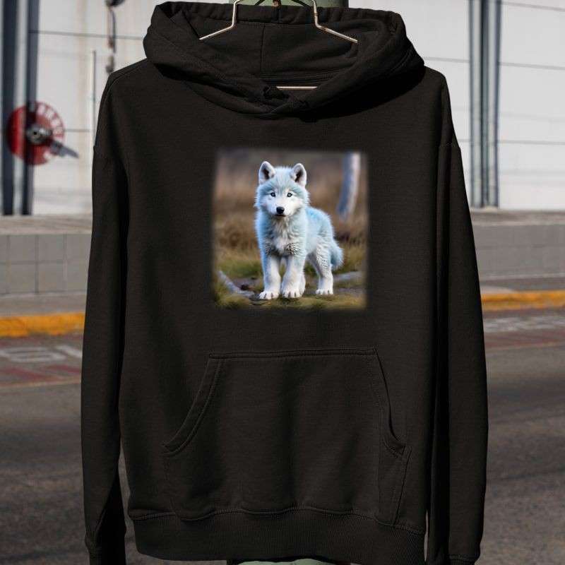 Férfi Kapucnis Pulcsi Farkas / husky kölyök