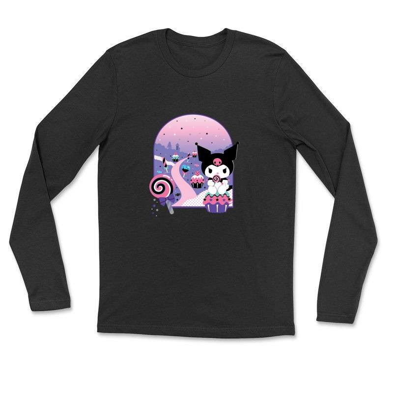 Gyerek hosszú ujjú póló Kuromi cupcake