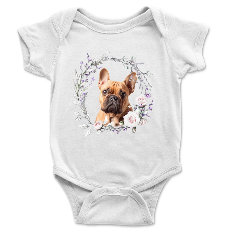 Baba body Francia bulldog virágokkal