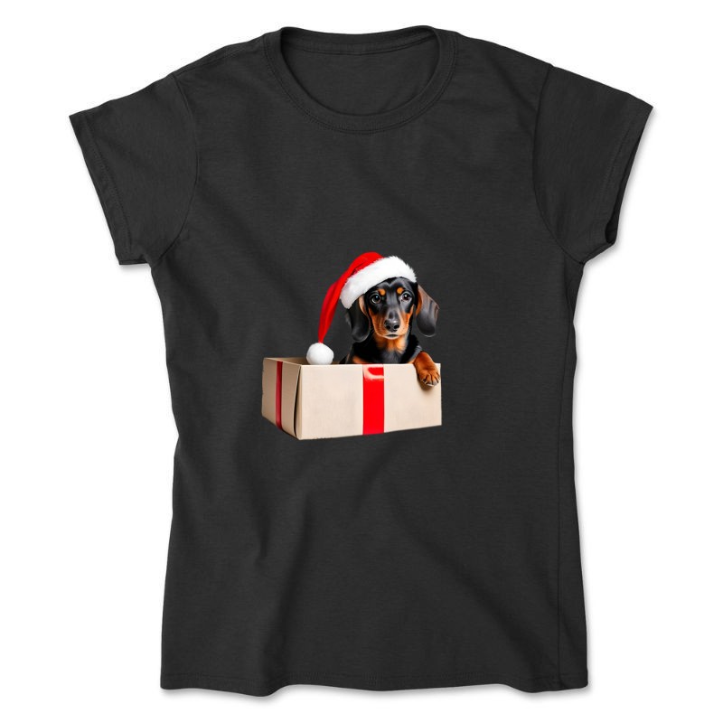 Női póló Kis tacskó ajándékdobozban