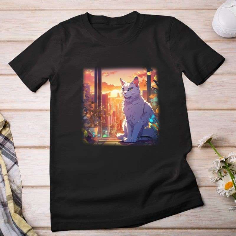 Női póló Anime cica