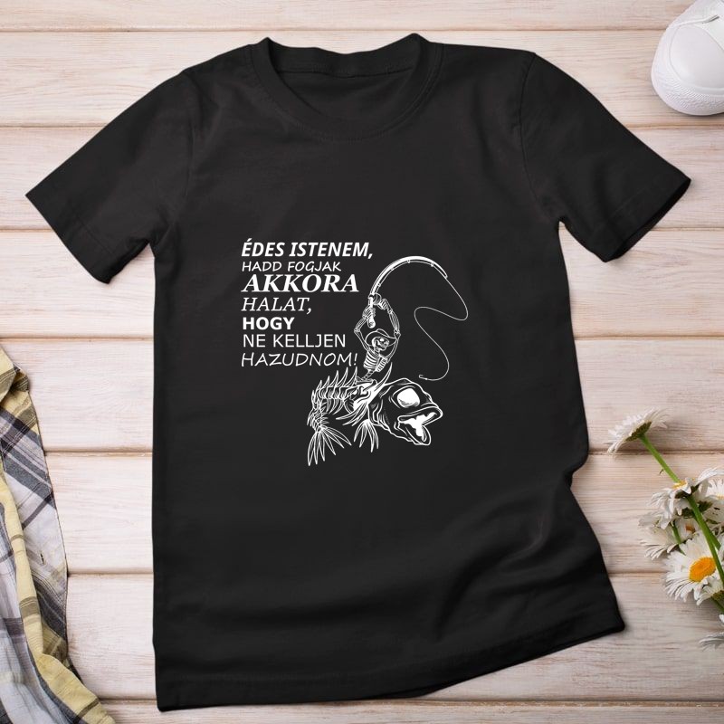 Női póló Horgászok fohásza - fehér