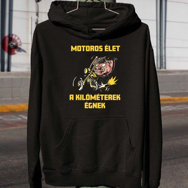 Férfi Kapucnis Pulcsi Motoros élet