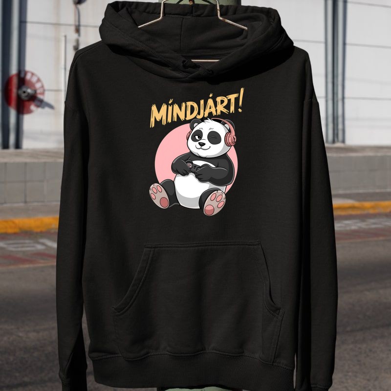 Férfi Kapucnis Pulcsi Mindjárt panda