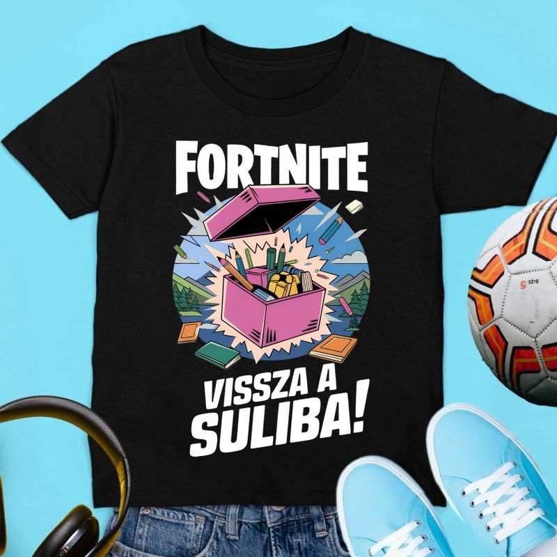 Gyerek póló Fortnite vissza a sulibA