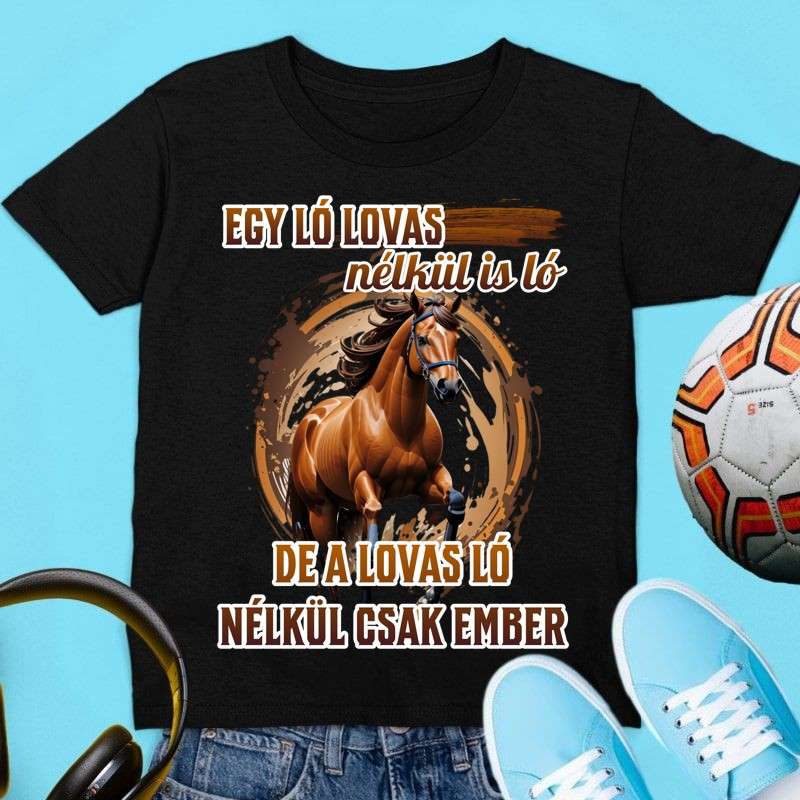Gyerek póló Egy ló, lovas