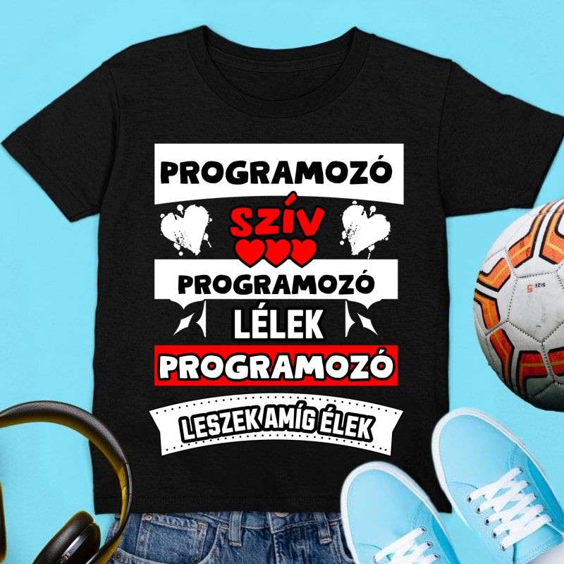 Gyerek póló Programozó szív