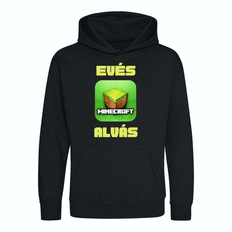 Gyerek kapucnis pulcsi EVÉS MINECRAFT ALVÁS