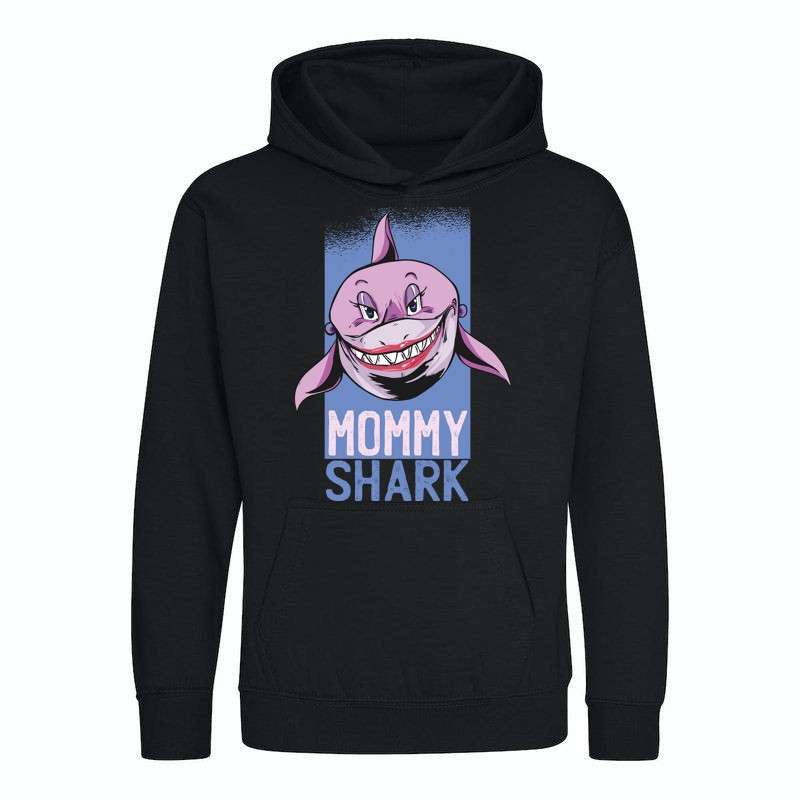 Gyerek kapucnis pulcsi Mommy shark