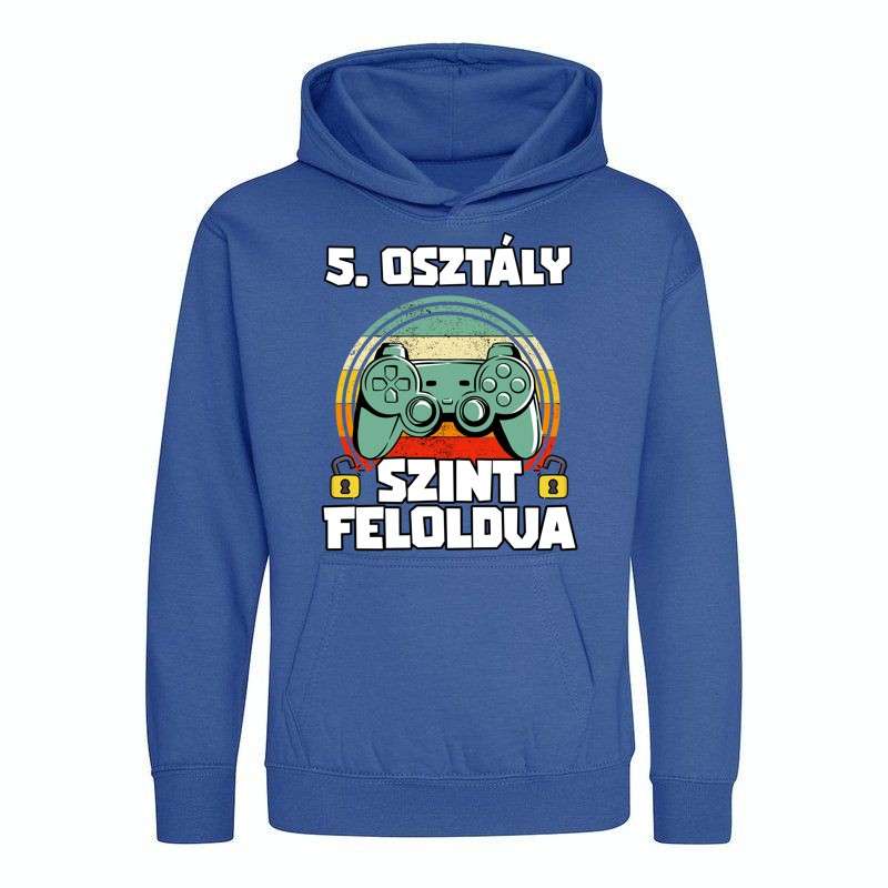 Gyerek kapucnis pulcsi 5. osztály szint feloldva