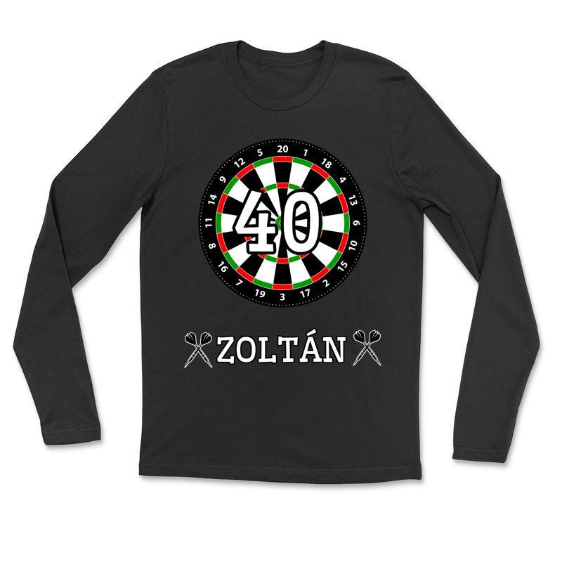 Hosszú ujjú póló (unisex) Darts egyedi névvel évszámmal