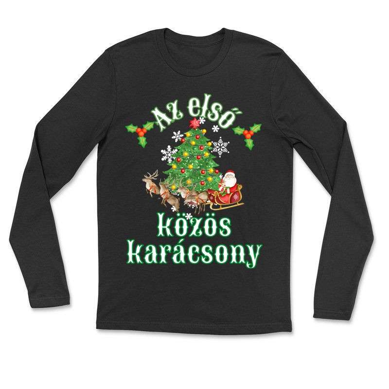 Hosszú ujjú póló (unisex) Az első közös karácsony