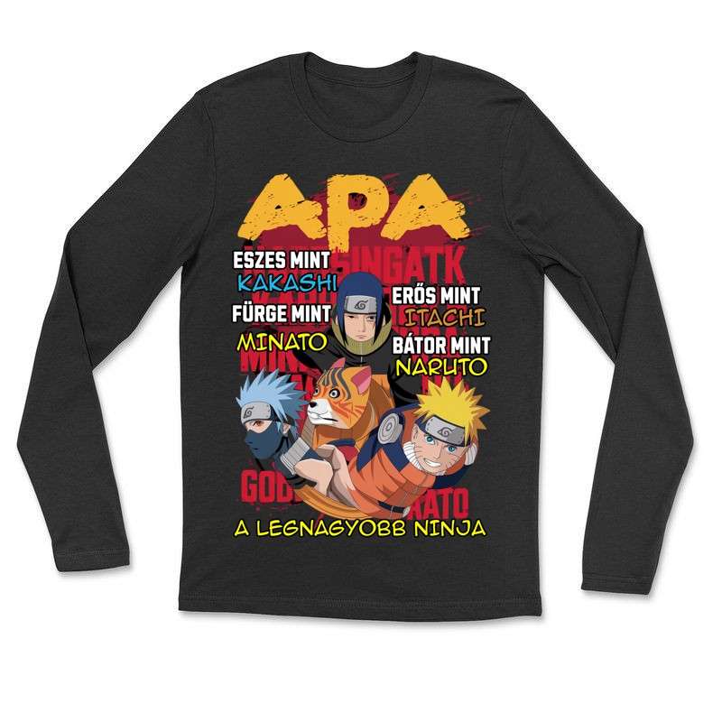 Hosszú ujjú póló (unisex) Apa naruto legnagyobb ninja