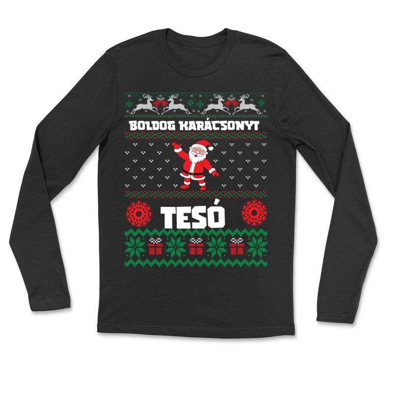 Hosszú ujjú póló (unisex) Boldog karácsonyt tesó