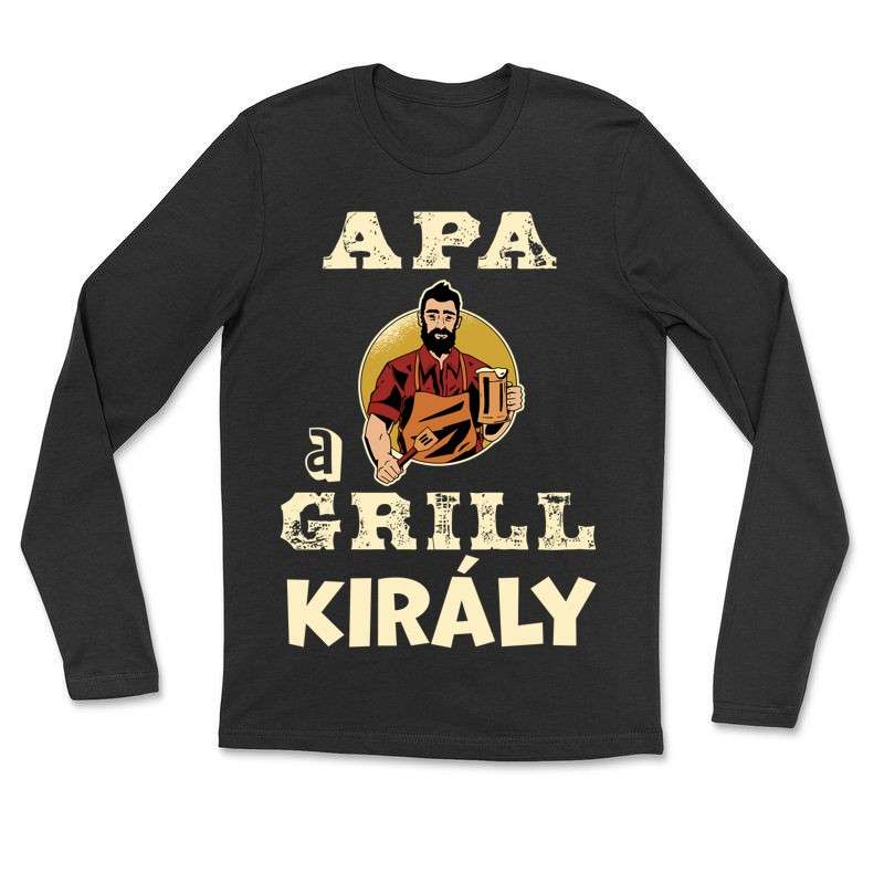 Hosszú ujjú póló (unisex) Apa a grill király