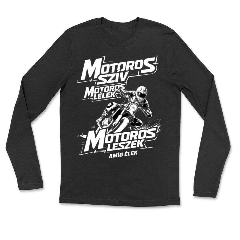 Hosszú ujjú póló (unisex) Motoros szív