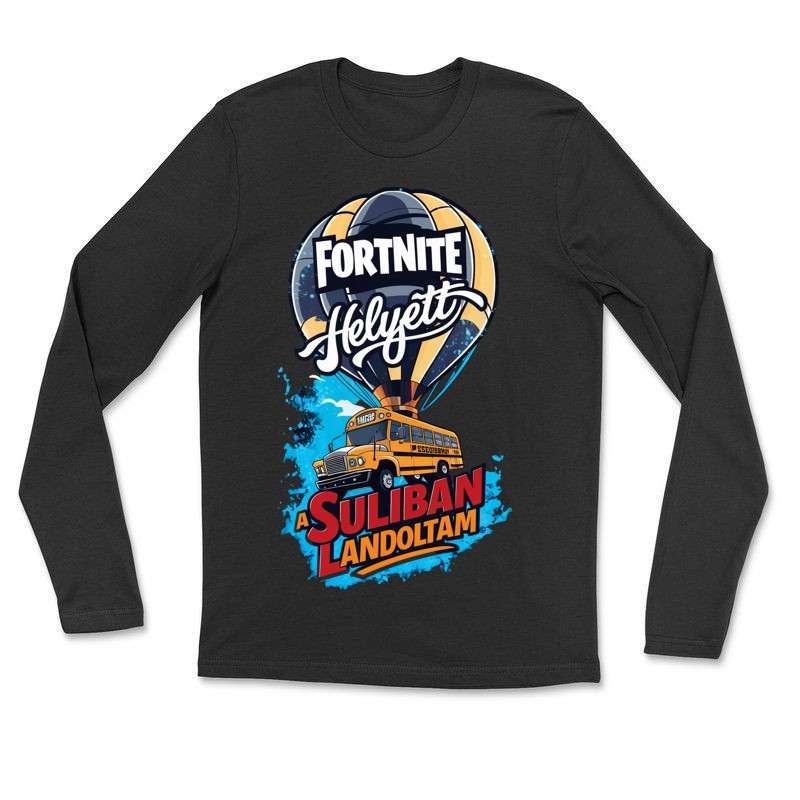 Hosszú ujjú póló (unisex) Fortnite heylett a suliban