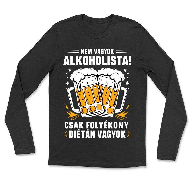 Hosszú ujjú póló (unisex) Sörös, folyékony diétán vagyok
