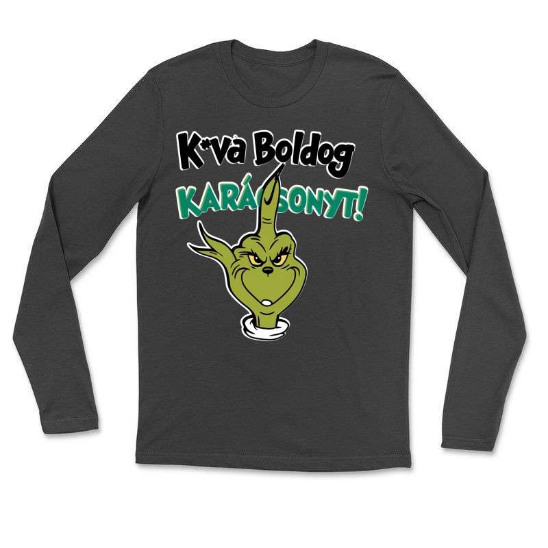 Hosszú ujjú póló (unisex) Kurva Boldog karácsonyt grinch kabde kéz