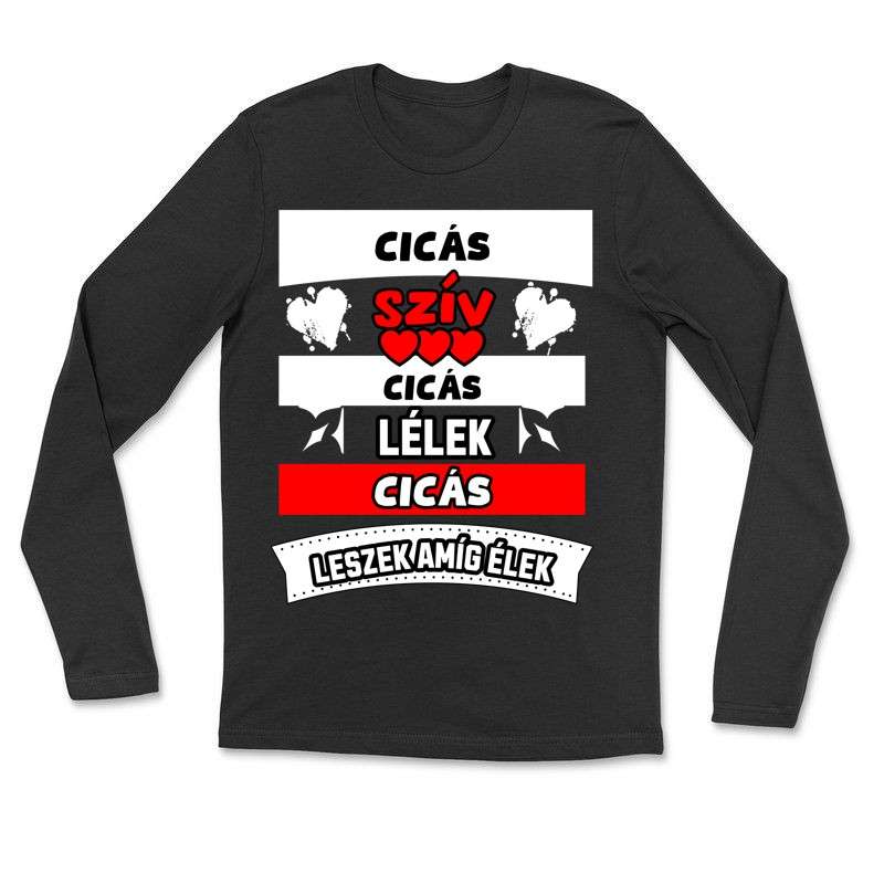 Gyerek hosszú ujjú póló CICÁS SZÍV LÉLEK
