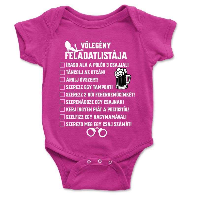 Baba body A vőlegény feladat listája - legénybúcsú