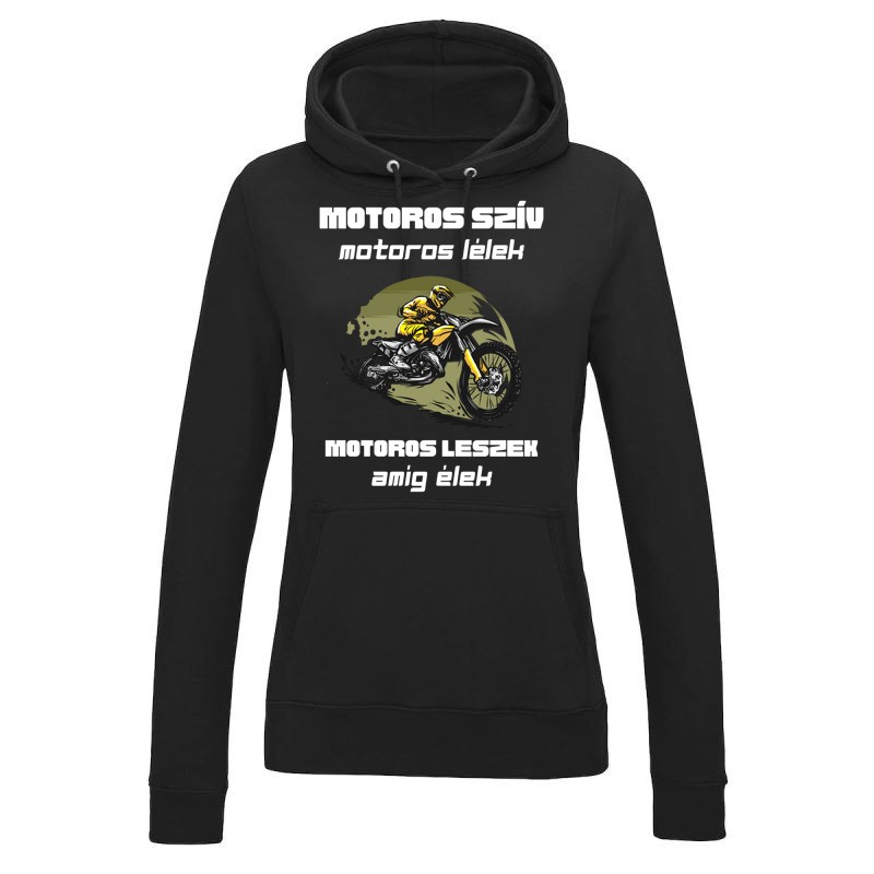 Női kapucnis pulóver Motoros szív