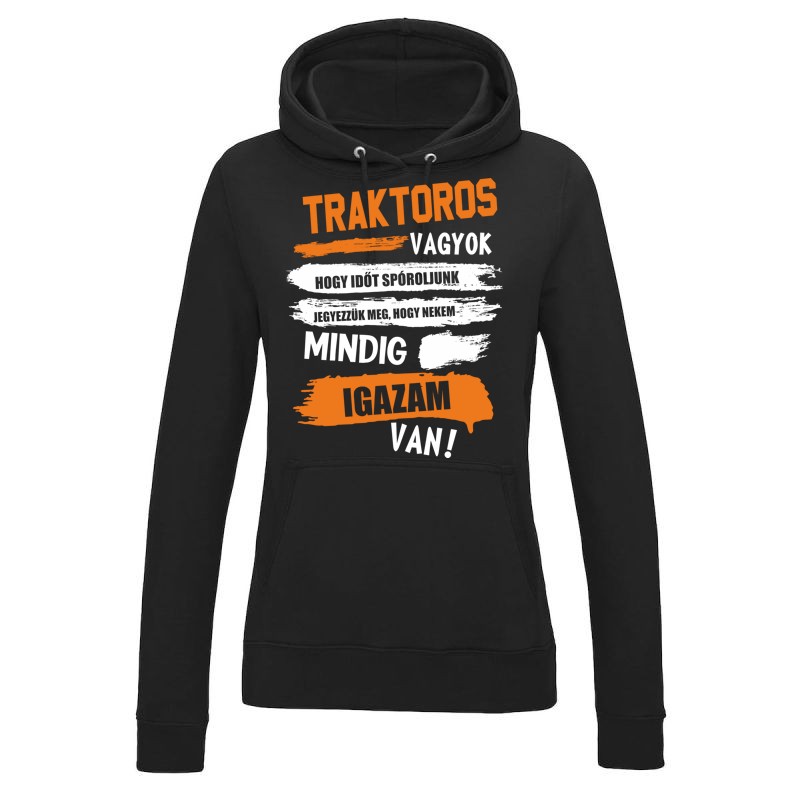 Női kapucnis pulóver TRAKTOROS