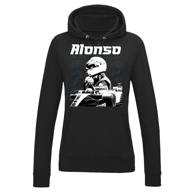 Női kapucnis pulóver Alonso mintás
