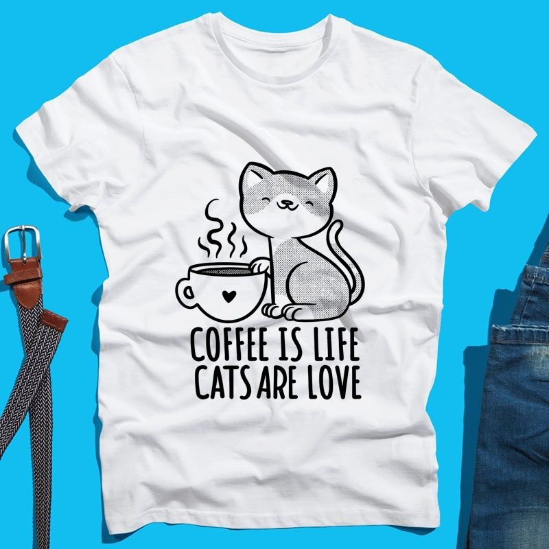 Férfi póló Coffee Cat