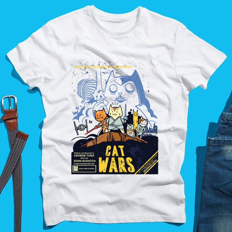 Férfi póló Cat Wars1