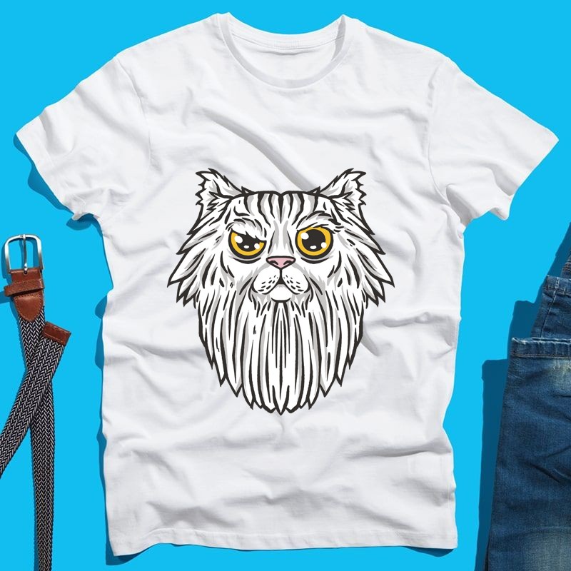 Férfi póló Beared Cat