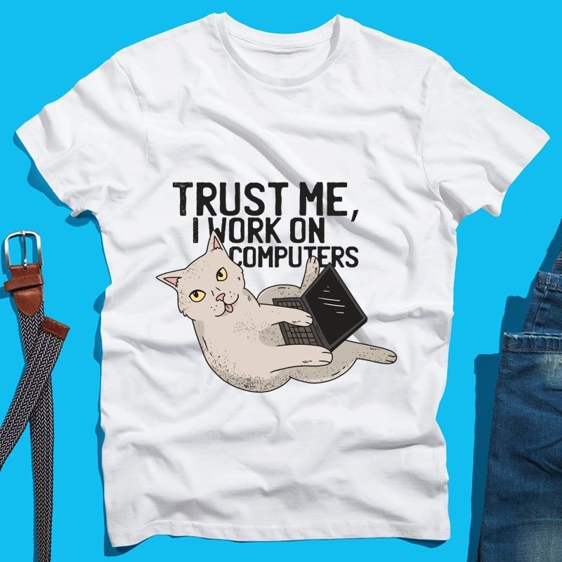 Férfi póló Computer Cat Tshirt