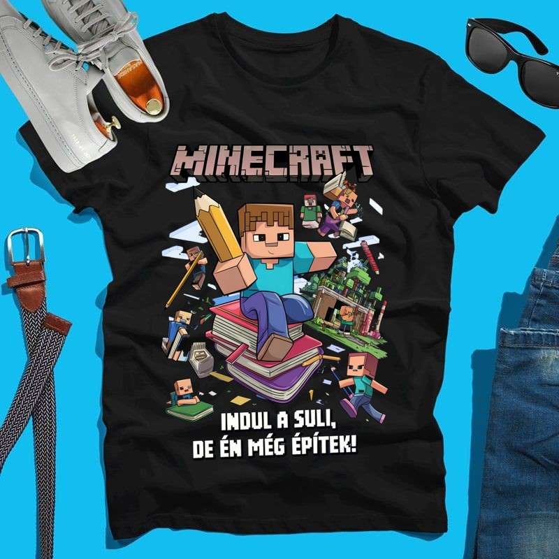 Férfi póló Minecraft suli