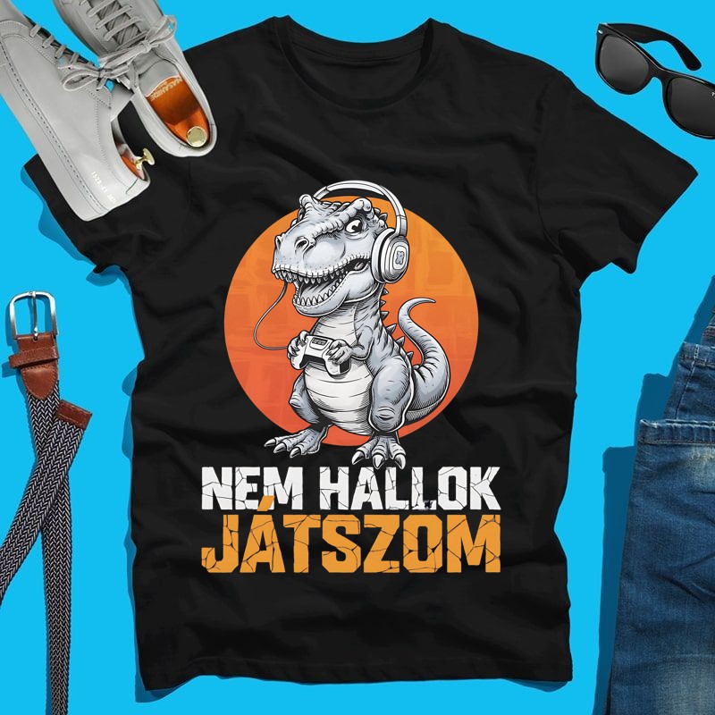 Férfi póló Nem hallom játszom gamer