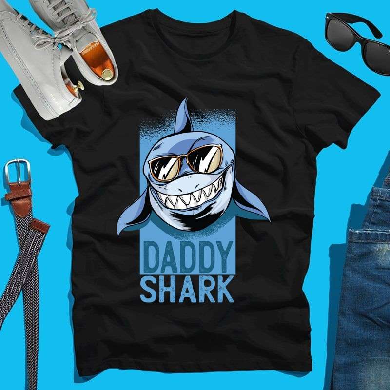 Férfi póló Daddy Shark