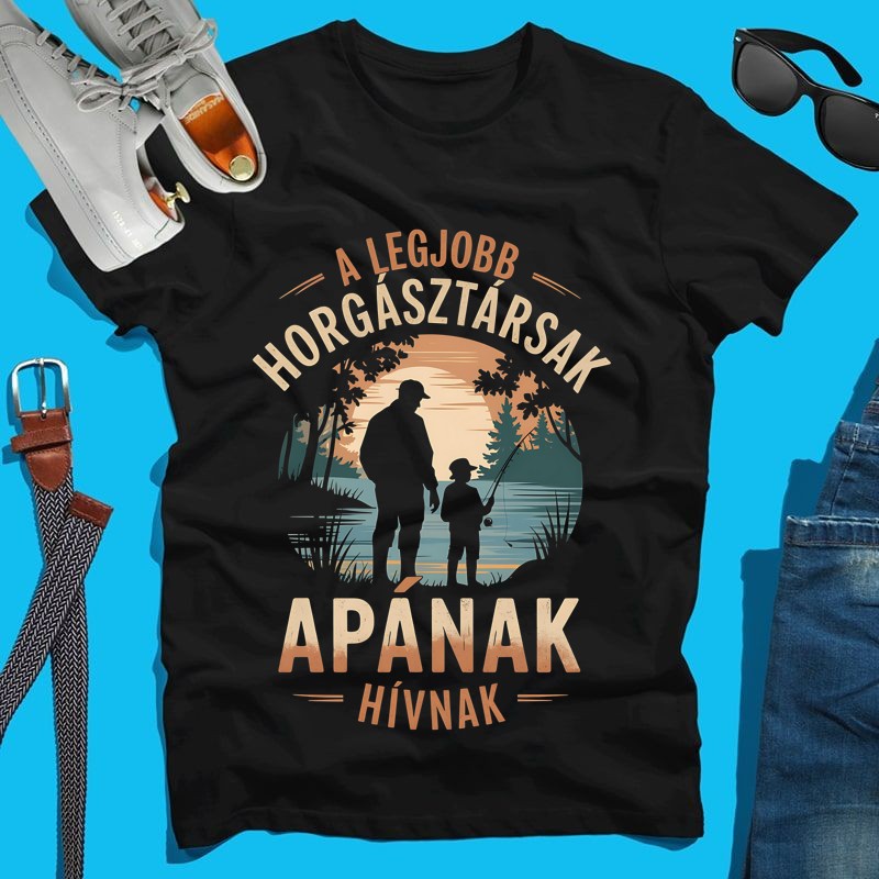 Férfi póló A legjobb horgásztársak apának hívnak