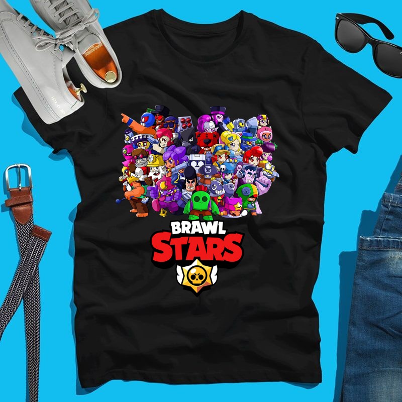 Férfi póló Brawl heart karakterek