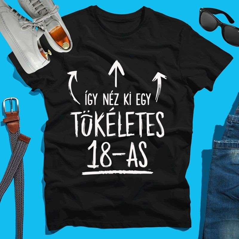 Férfi póló így néz ki egy tökéletes 18-as /kérhető más számmal/