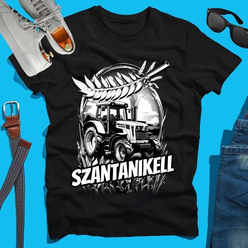 Férfi póló Szántanikell fekete fehér