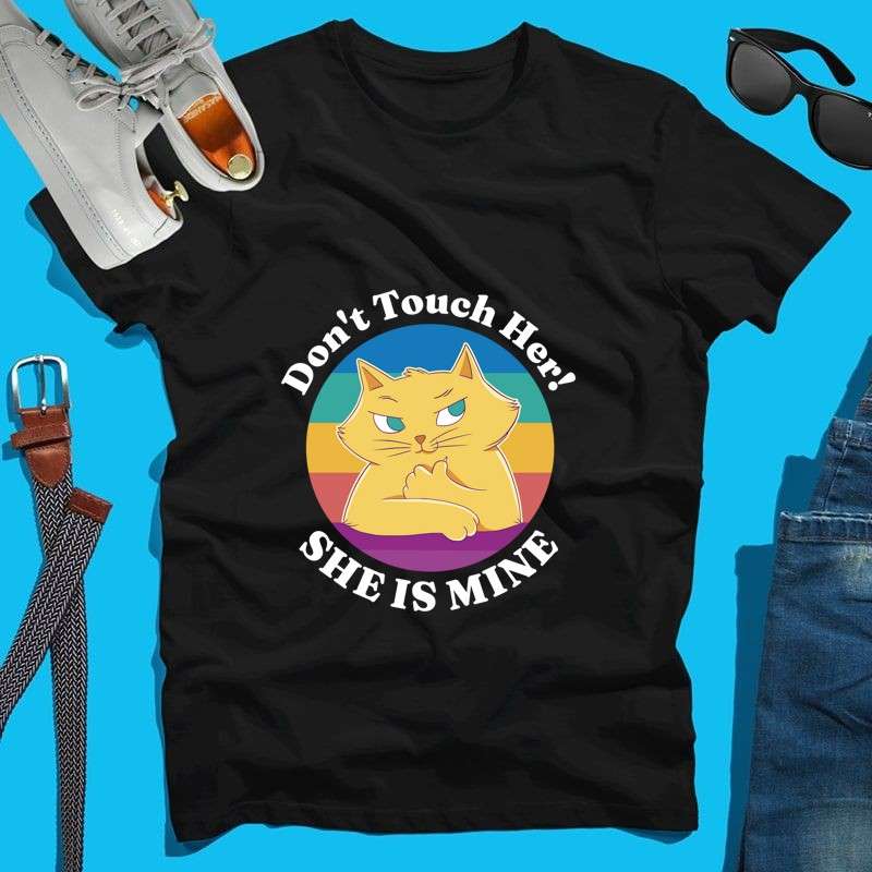 Férfi póló Dont Touch Her Cat