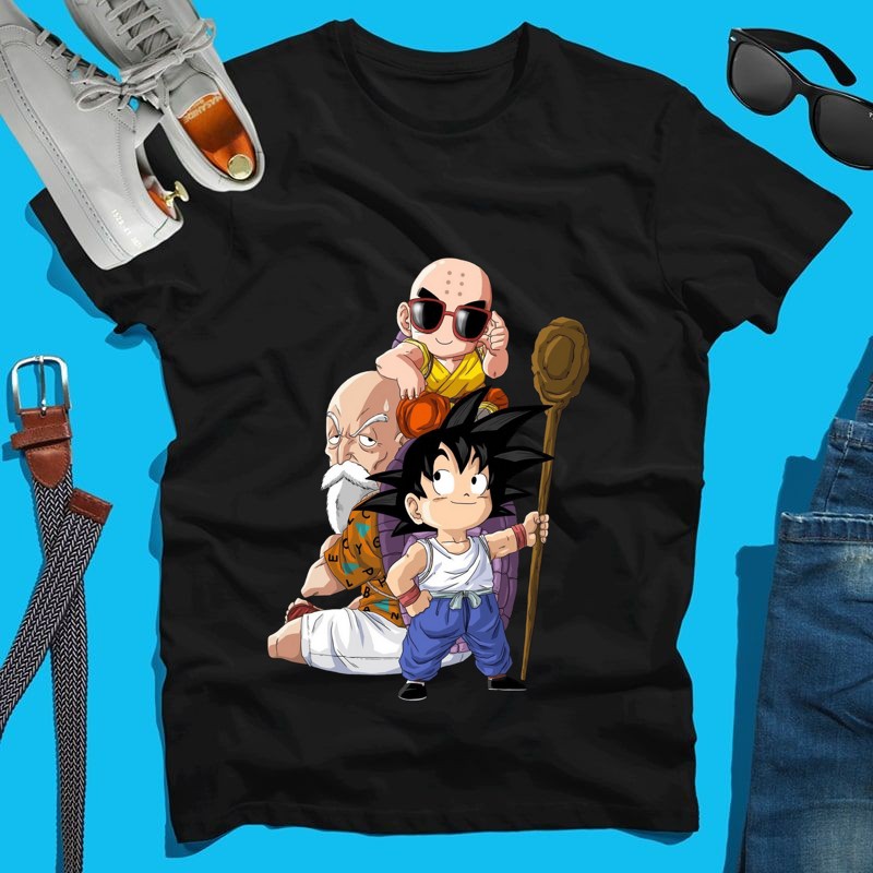 Férfi póló Goku, teknős, krilin