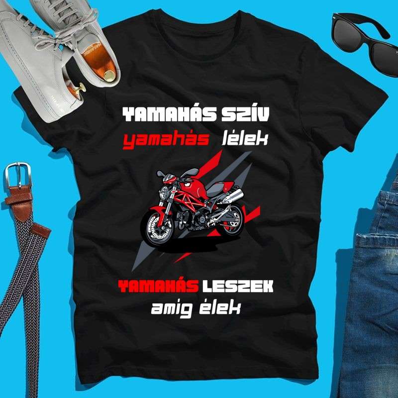 Férfi póló Yamahás SZÍV motoros