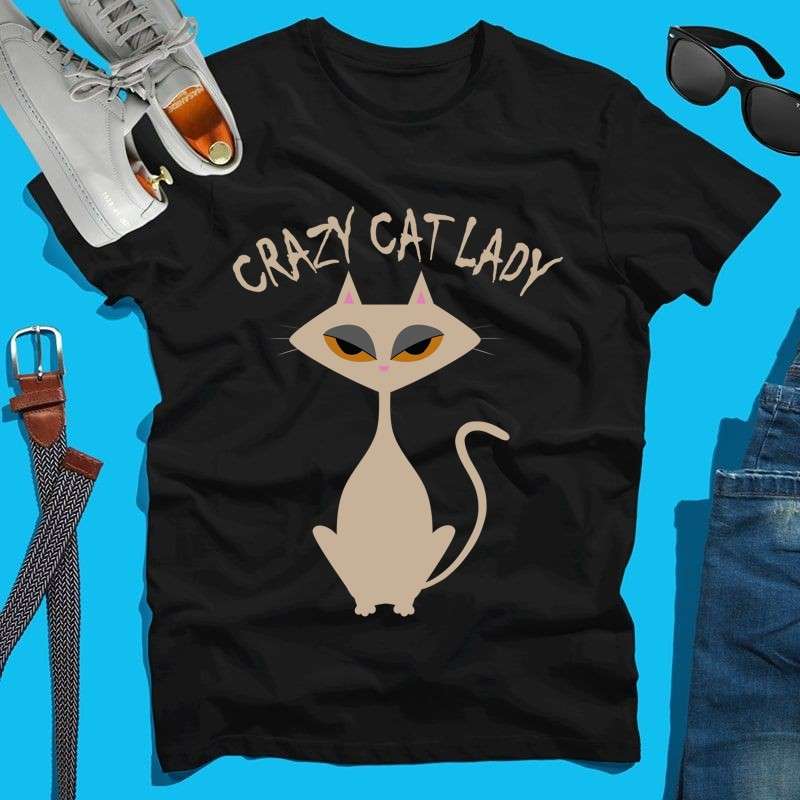 Férfi póló Crazy cat lady