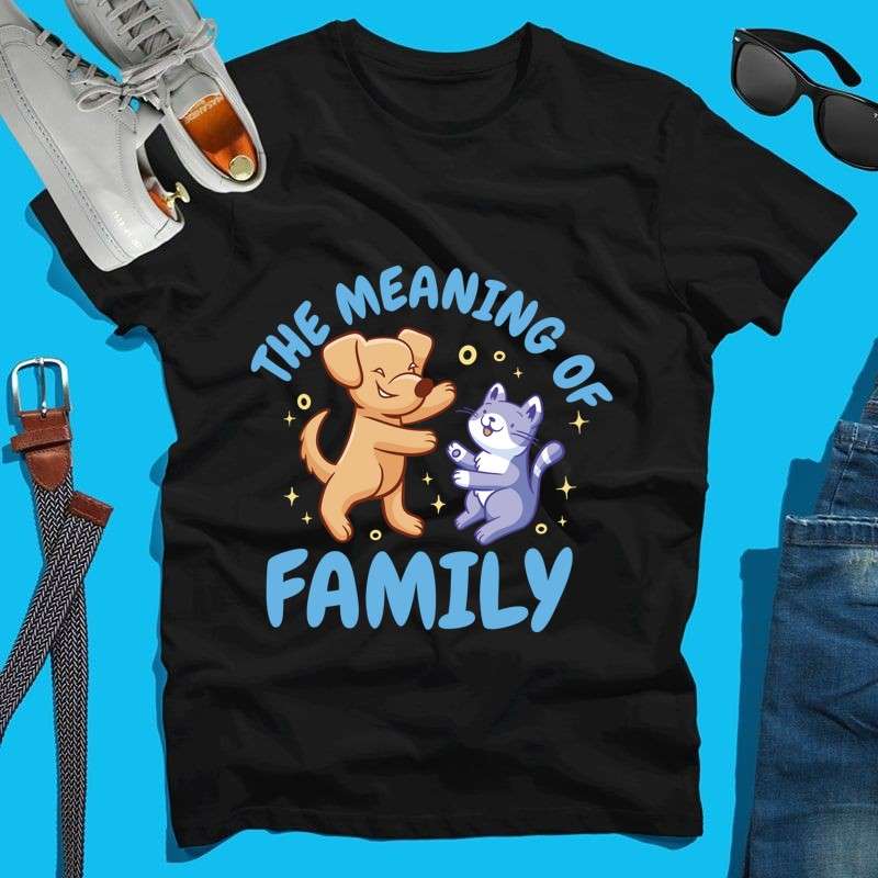 Férfi póló Cat Dog Family