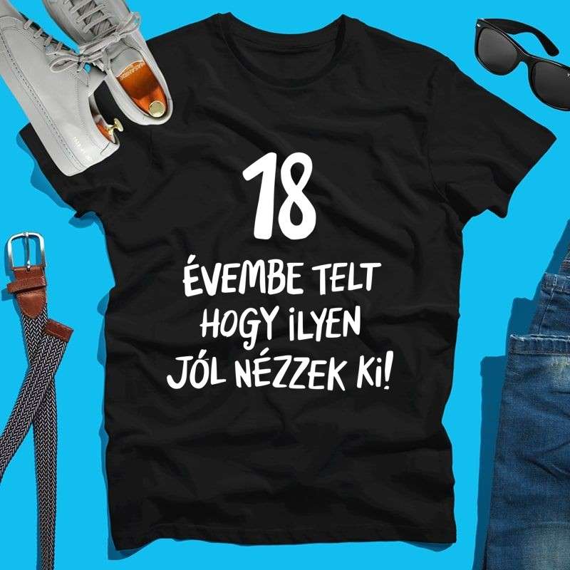 Férfi póló évembe telt egyedi évszámmal