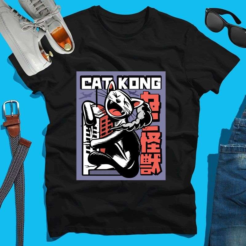 Férfi póló Cat kong