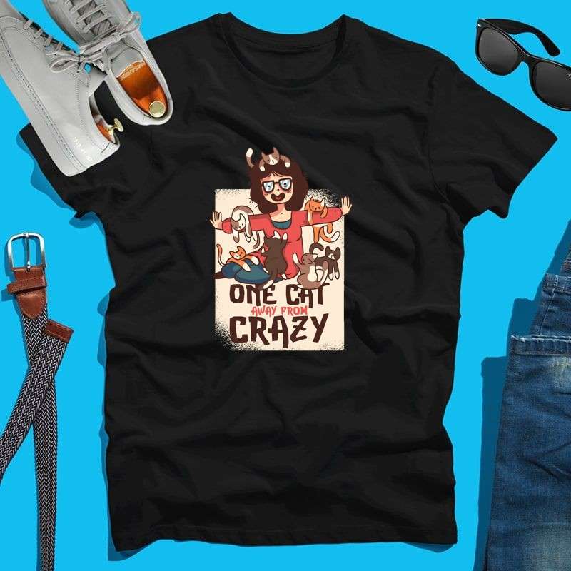 Férfi póló Crazy cat