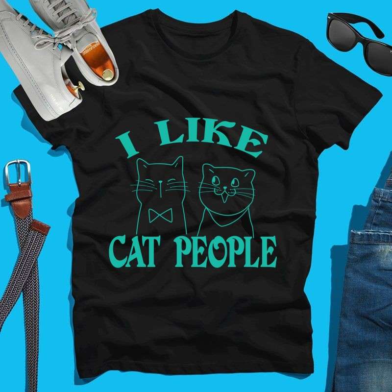 Férfi póló I like cat people