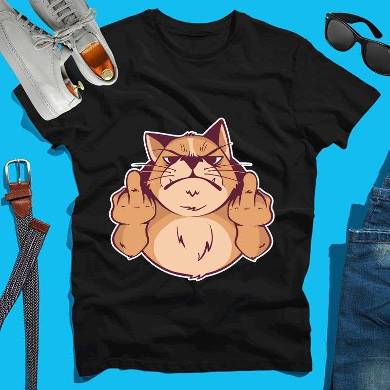 Férfi póló Middlefinger cat
