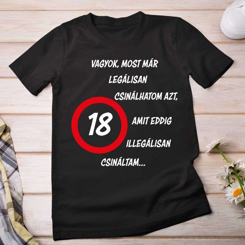 Női póló 18 SZÜLETÉSNAPI LEGÁLIS